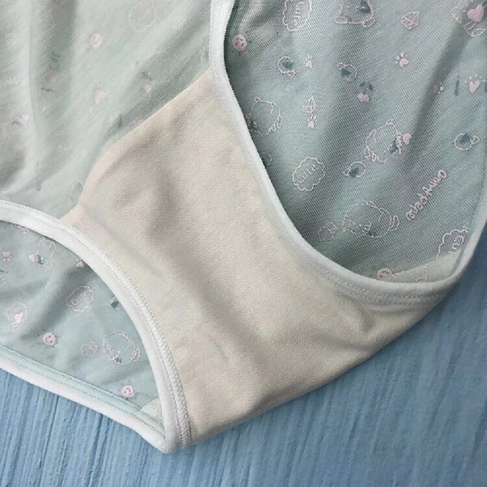 【annypepe】女童三角褲 奧地利天絲 小肥貓-粉綠110～150 (兒童內褲 女童內褲)-細節圖6