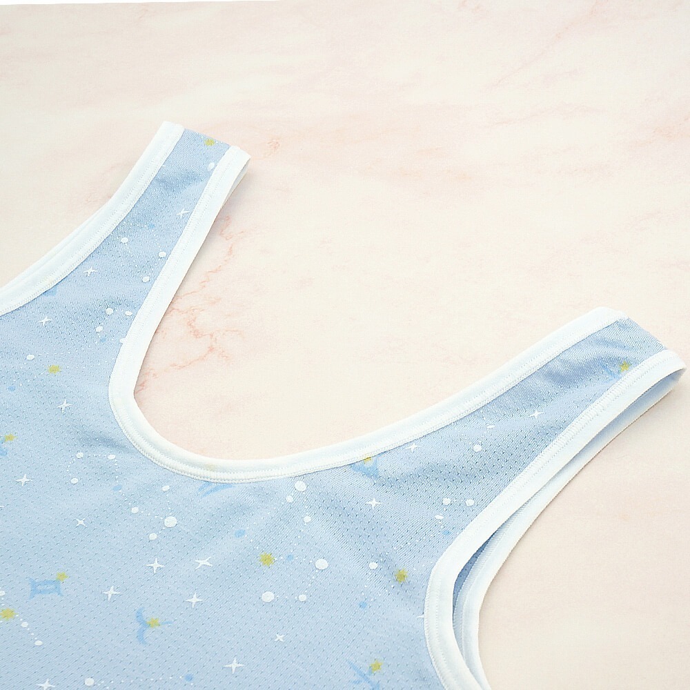 【annypepe】成長內衣 短版背心型 奧地利天絲 QQ洞洞緹花 星辰-紫藍130～165 (成長型內衣 少女內衣)-細節圖3