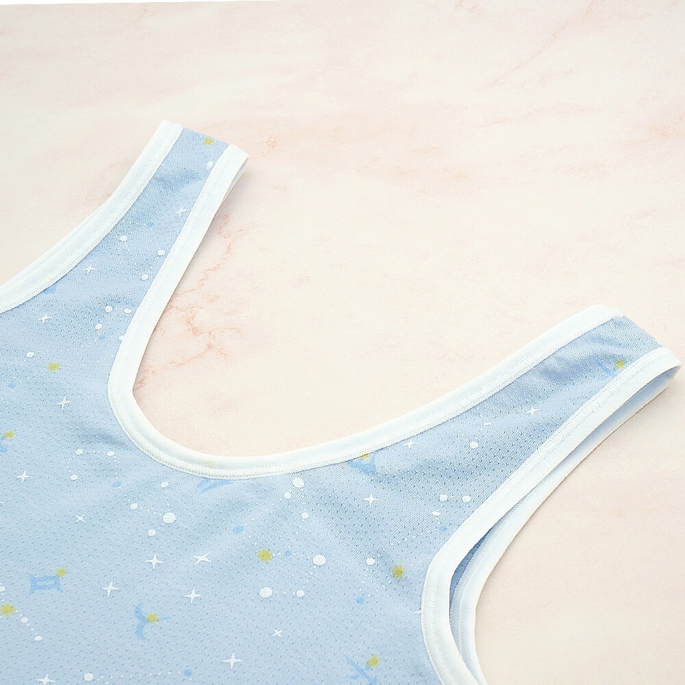 【annypepe】成長內衣 短版背心型 奧地利天絲 QQ洞洞緹花 星辰-紫藍130～165 (成長型內衣 少女內衣)-細節圖3