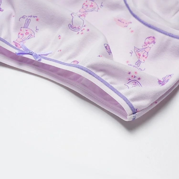 【annypepe】女童三角褲 純棉 貓和女孩-紫100～150 (兒童內褲 女童內褲)-細節圖3