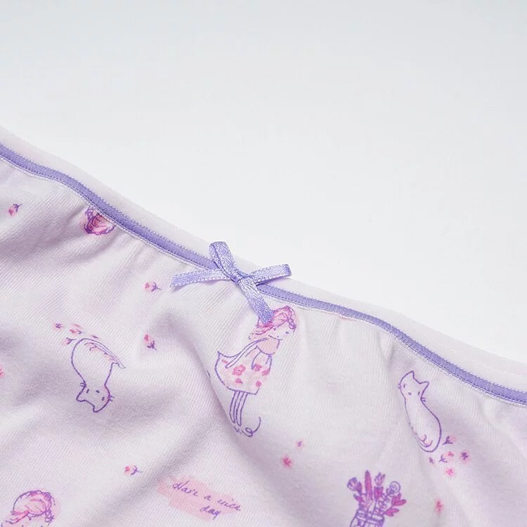 【annypepe】女童三角褲 純棉 貓和女孩-紫100～150 (兒童內褲 女童內褲)-細節圖4