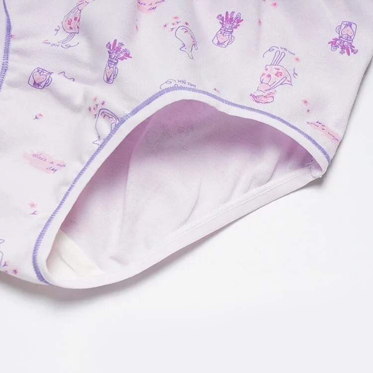 【annypepe】女童三角褲 純棉 貓和女孩-紫100～150 (兒童內褲 女童內褲)-細節圖5
