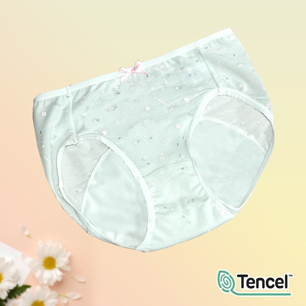 【annypepe】女童生理褲 奧地利天絲 小肥貓-粉綠色 130～160 (兒童內褲 女童內褲)-細節圖2