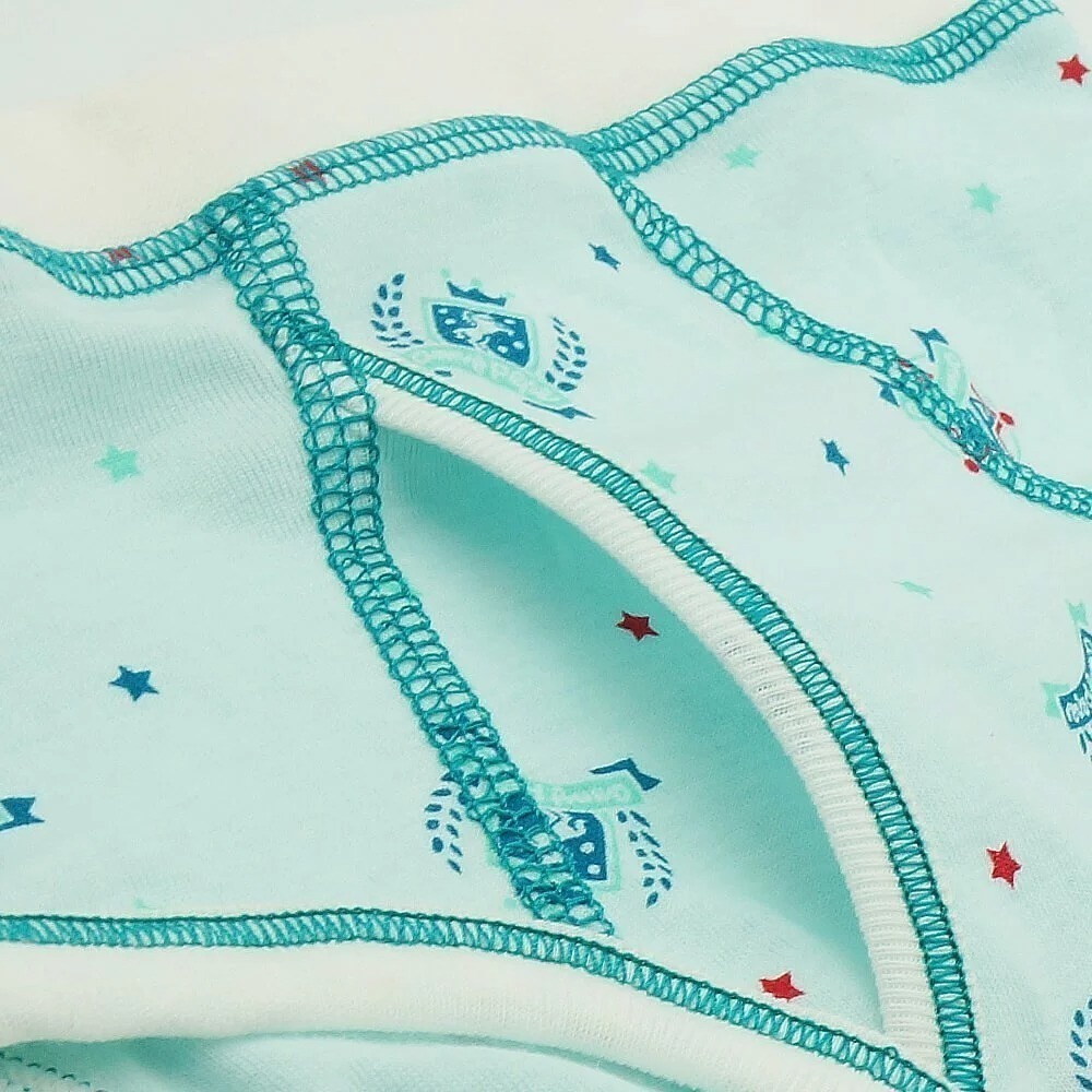 【annypepe】男童三角褲 純棉 盾牌與徽章-水色100～150  (兒童內褲 男童內褲)-細節圖3