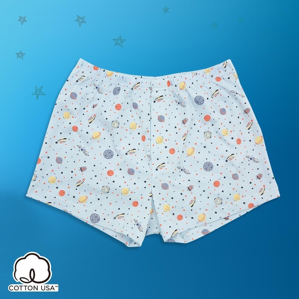 【annypepe】男童平口褲 純棉 行星組曲-藍灰140～150 (兒童內褲 男童內褲)-細節圖2