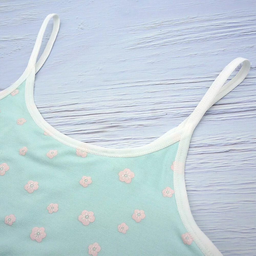 【annypepe】成長內衣 短版肩帶型 莫代爾 V3 超涼感 花之舞-琉璃藍130～165 (成長型內衣 少女內衣)-細節圖5