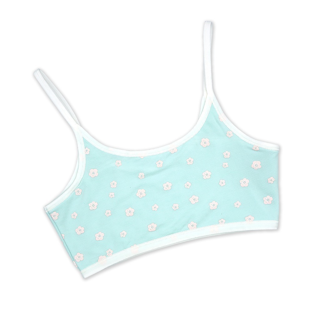 【annypepe】成長內衣 短版肩帶型 莫代爾 V3 超涼感 花之舞-琉璃藍130～165 (成長型內衣 少女內衣)-細節圖4