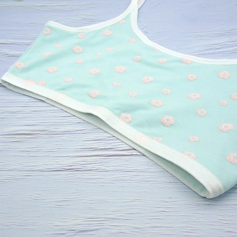 【annypepe】成長內衣 短版肩帶型 莫代爾 V3 超涼感 花之舞-琉璃藍130～165 (成長型內衣 少女內衣)-細節圖8