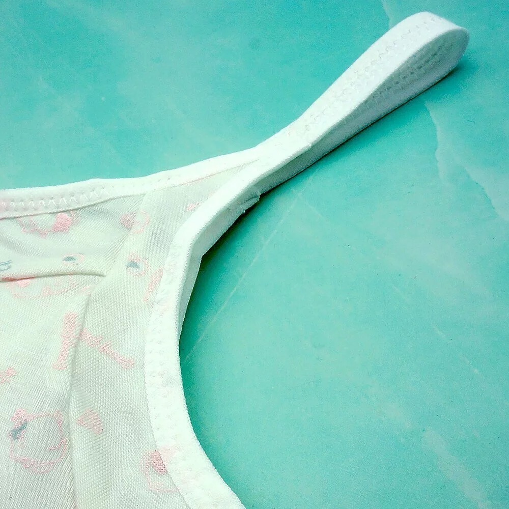 【annypepe】成長內衣二階 短版肩帶型 奧地利天絲 小肥貓-粉綠140～165 (成長型內衣 少女內衣)-細節圖5