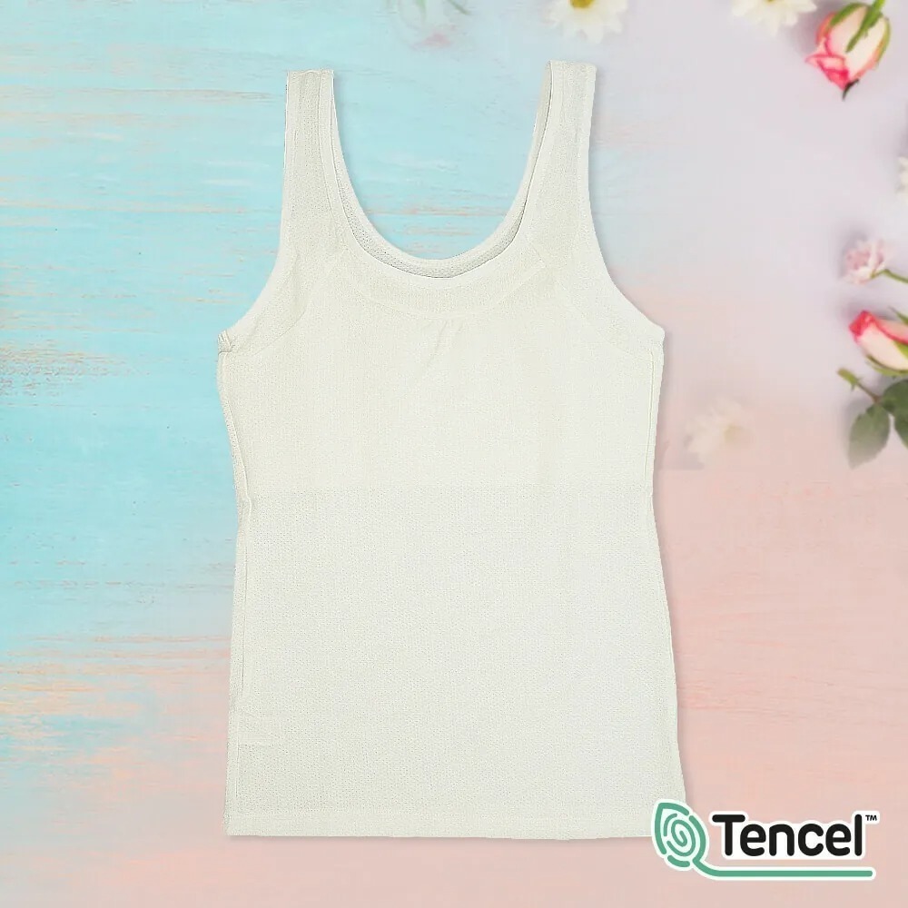 【annypepe】成長內衣二階 長版背心型 奧地利天絲 QQ 洞洞緹花-米色150～165 (成長型內衣 少女內衣)-細節圖2