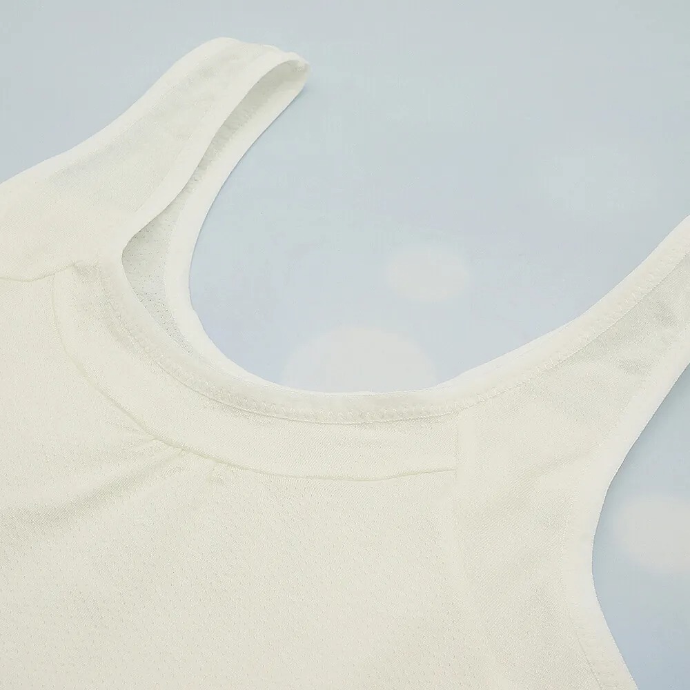 【annypepe】成長內衣二階 長版背心型 奧地利天絲 QQ 洞洞緹花-米色150～165 (成長型內衣 少女內衣)-細節圖3