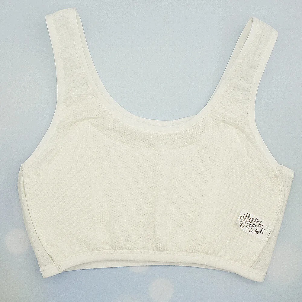 【annypepe】成長內衣二階 短版背心型 奧地利天絲 QQ 洞洞緹花-米色150～165 (成長型內衣 少女內衣)-細節圖9