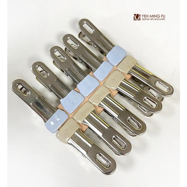 【不鏽鋼皮革固定夾-5入】強力夾/菜單夾/貼合固定夾/防傷夾《葉明福皮革創作工房》-細節圖3