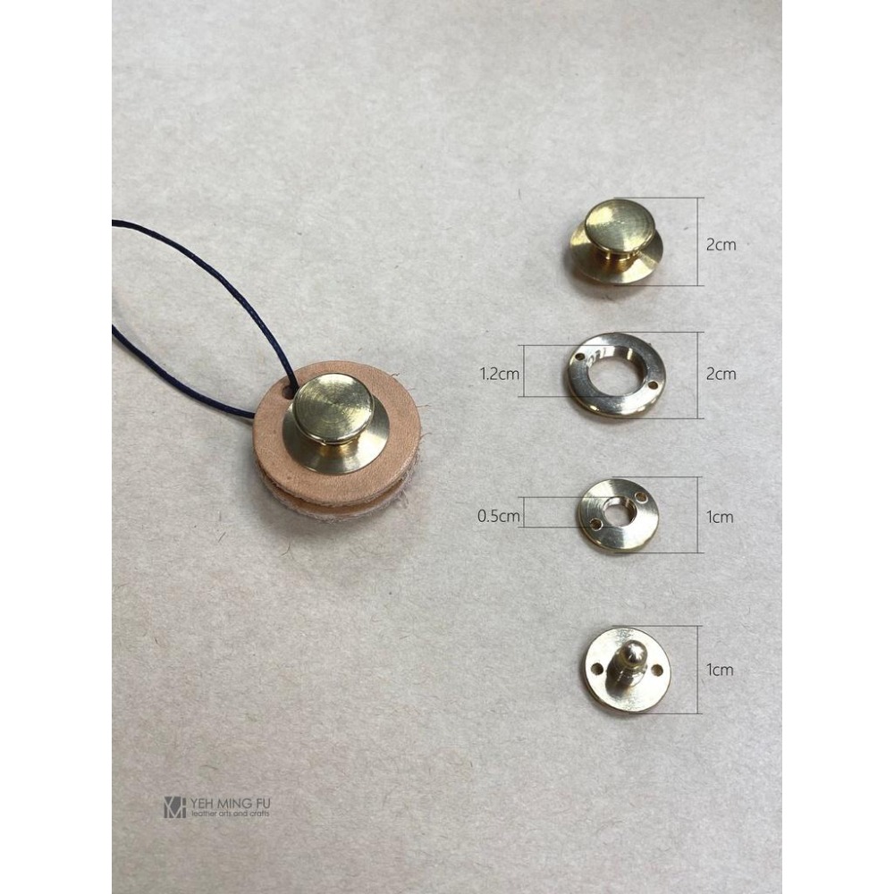 【黃銅子母彈簧釦】《葉明福皮革創作工房》-細節圖2