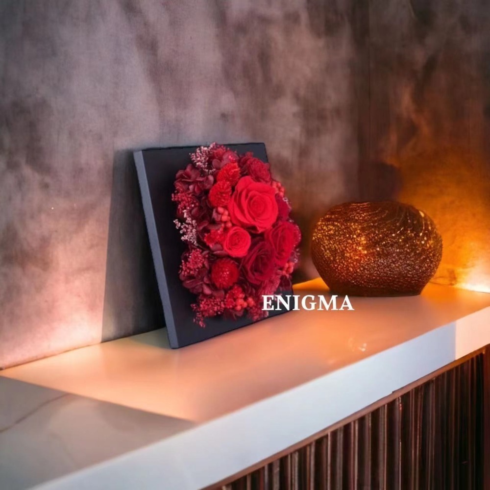 《熾愛之心》豔紅色永生花相框裝飾/可擴香/可壁掛/紀念日/生日禮物/開業慶典/喬遷新居-細節圖2