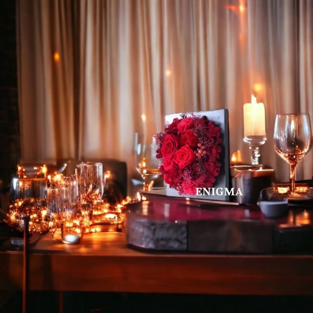 《熾愛之心》豔紅色永生花相框裝飾/可擴香/可壁掛/紀念日/生日禮物/開業慶典/喬遷新居-細節圖3