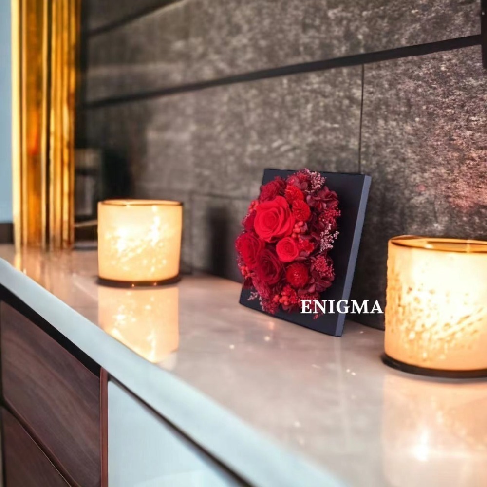 《熾愛之心》豔紅色永生花相框裝飾/可擴香/可壁掛/紀念日/生日禮物/開業慶典/喬遷新居-細節圖4