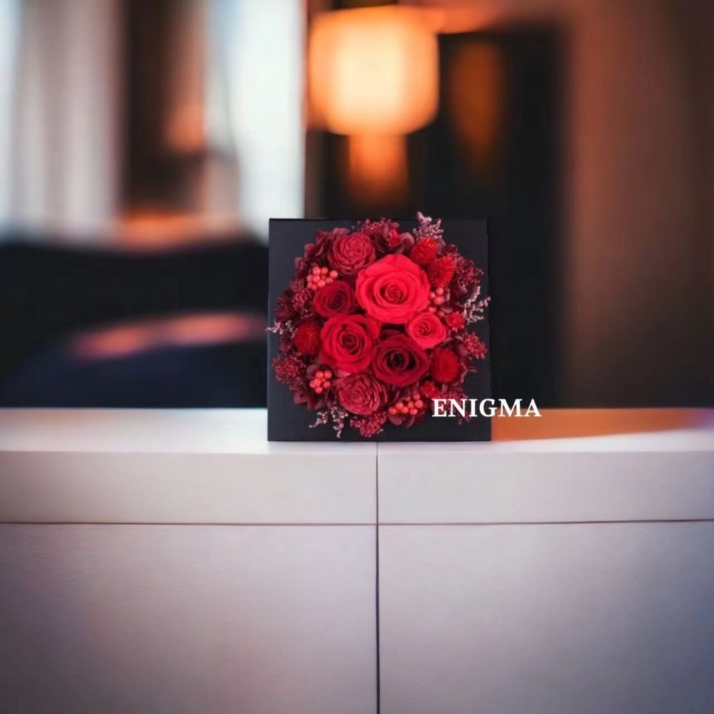 《熾愛之心》豔紅色永生花相框裝飾/可擴香/可壁掛/紀念日/生日禮物/開業慶典/喬遷新居-細節圖5