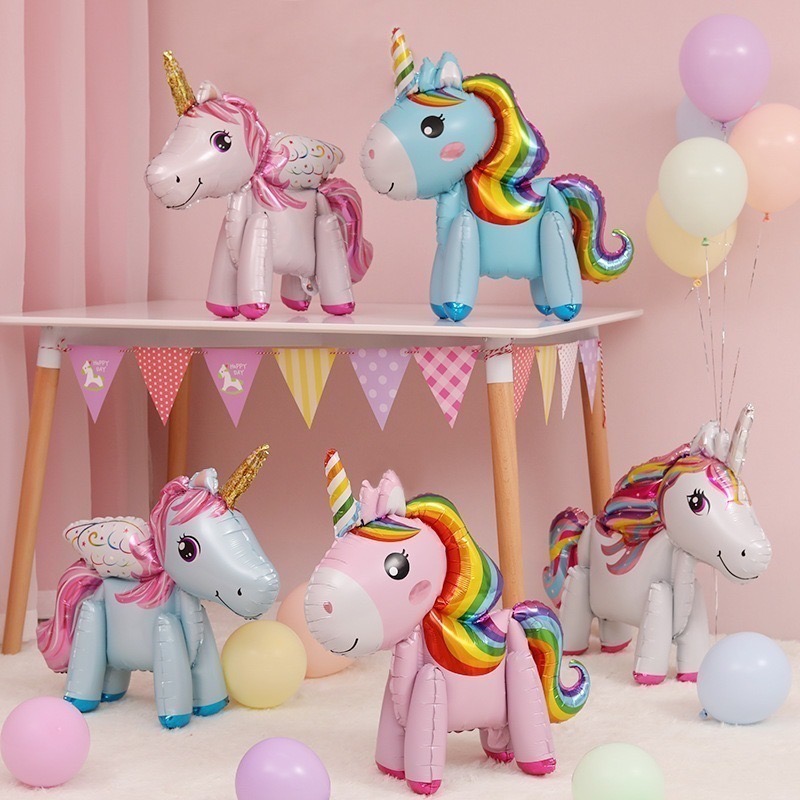 獨角獸站立氣球🎊24小時出貨🎊4D飛天馬氣球 生日佈置立體組裝氣球 生日禮物派對慶生舞會佈置 儀式道具氣氛聖誕節拍照-細節圖2