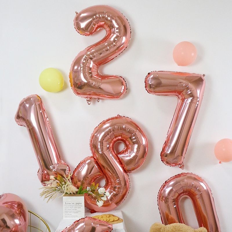 生日氣球 超大數字氣球🎊台灣現貨🎊40吋 金 銀 玫瑰 生日佈置 生日禮物 網紅慶生舞會佈置 情人節告白求婚結婚-細節圖8