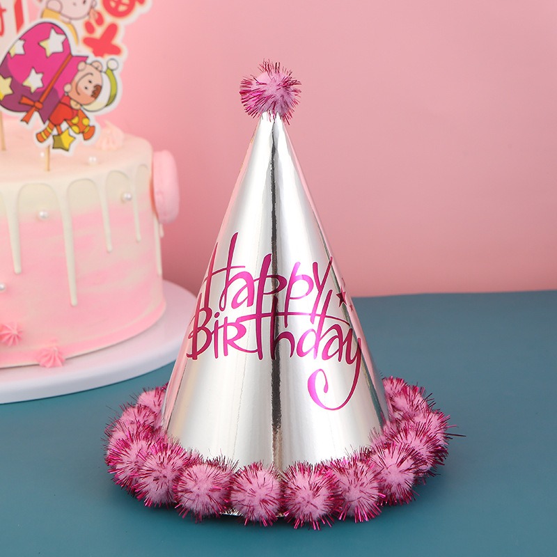 派對生日帽 🎊台灣出貨🎊 派對帽 毛球派對帽 生日帽 壽星帽 生日佈置 週歲佈置 拍照道具 收涎 抓周 慶生-規格圖11