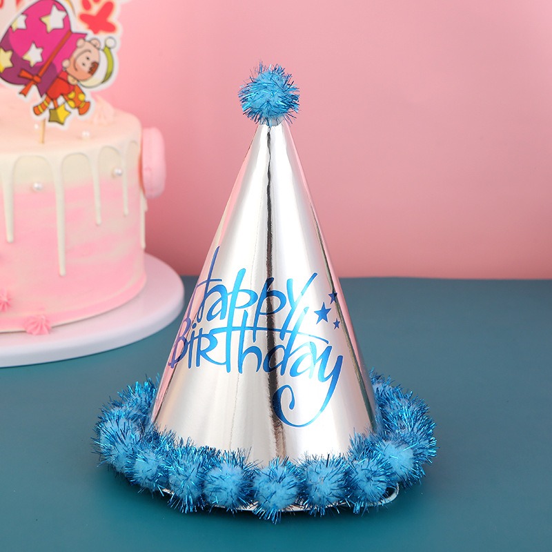 派對生日帽 🎊台灣出貨🎊 派對帽 毛球派對帽 生日帽 壽星帽 生日佈置 週歲佈置 拍照道具 收涎 抓周 慶生-規格圖11