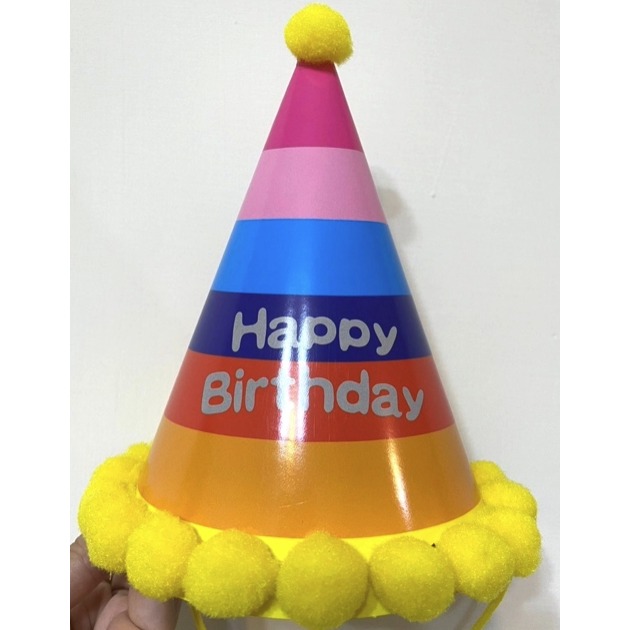 派對生日帽 🎊台灣出貨🎊 派對帽 毛球派對帽 生日帽 壽星帽 生日佈置 週歲佈置 拍照道具 收涎 抓周 慶生-規格圖11
