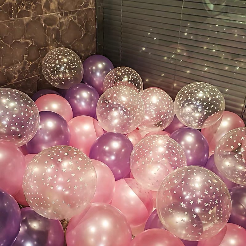 乳膠氣球 滿天星氣球🎊台灣現貨🎊透明星星 金屬氣球 復古氣球 生日慶生派對 婚房 新房 慶生舞會佈置 婚禮儀式道具-細節圖2
