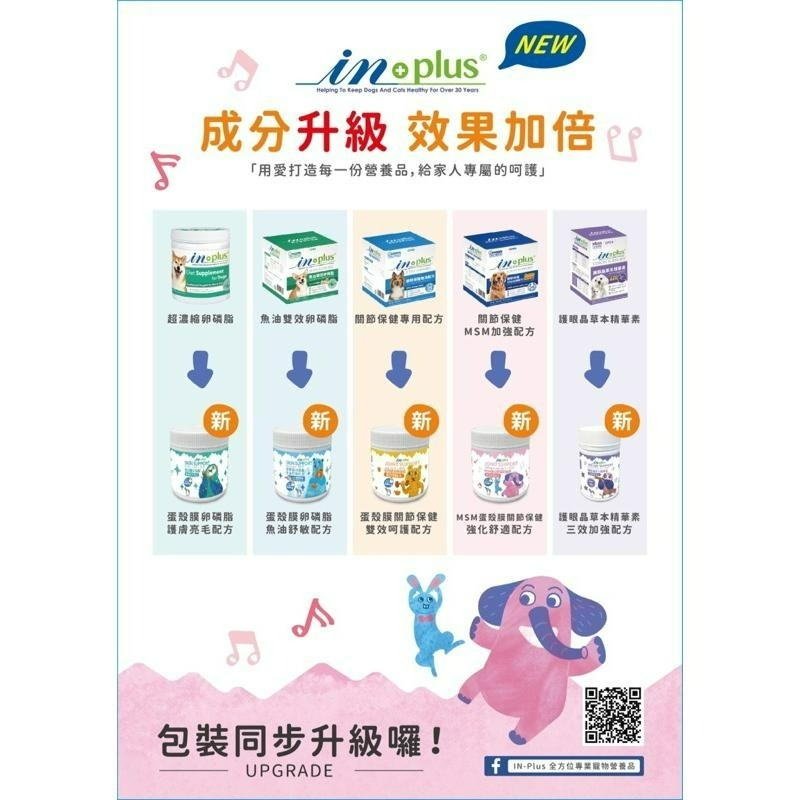 ✨【168汪喵】✨配方升級 美國【 IN-PLUS 贏】 蛋殼膜卵磷脂專利配方  關節 護眼 魚油 貓咪魚油-細節圖3