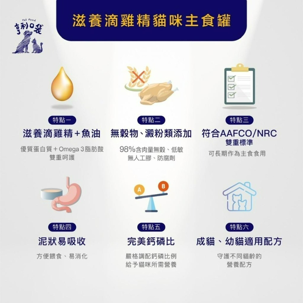 ✨【168汪喵】✨亨利口袋 滴雞精主食罐 80g 貓罐  魚油 滋補滴雞精添加 98%含肉量 全齡貓適合-細節圖5