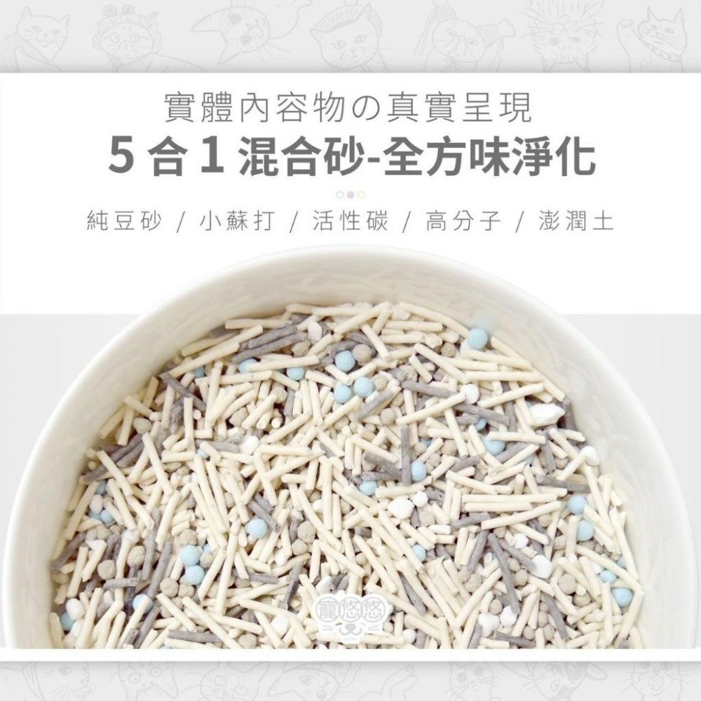 ✨【168汪喵】✨【免運送臭味滾】寵悠悠 小蘇打 豆腐砂 2.4kg 純豌豆 除臭 原味 白茶 蒼蘭  5合1混砂 貓砂-細節圖4