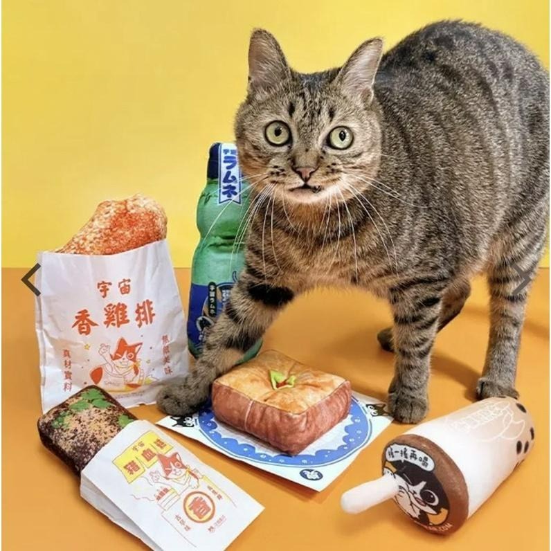 ✨【168汪喵】✨汪喵星球 台灣小吃貓草包 安撫 貓草玩具 貓咪玩具 【寵物玩具】-細節圖2