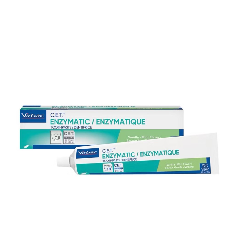 ✨【168汪喵】✨【維克Virbac 】C.E.T.雙酵素牙膏70g/香草薄荷/牛肉 【寵物牙膏】-規格圖1