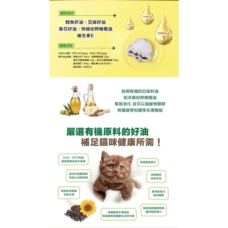 ✨【168汪喵】✨【NAS】犬貓 Omega 3, 6 & 9鱈魚肝油500ml【寵物魚油】  犬貓皆可-細節圖5