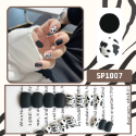 Nail Ballet美甲🐳 韓國時尚穿戴甲 指甲貼片 霧面磨砂黑白乳牛斑馬紋 美甲片 甲片 美甲貼 指甲貼 假指甲-規格圖7