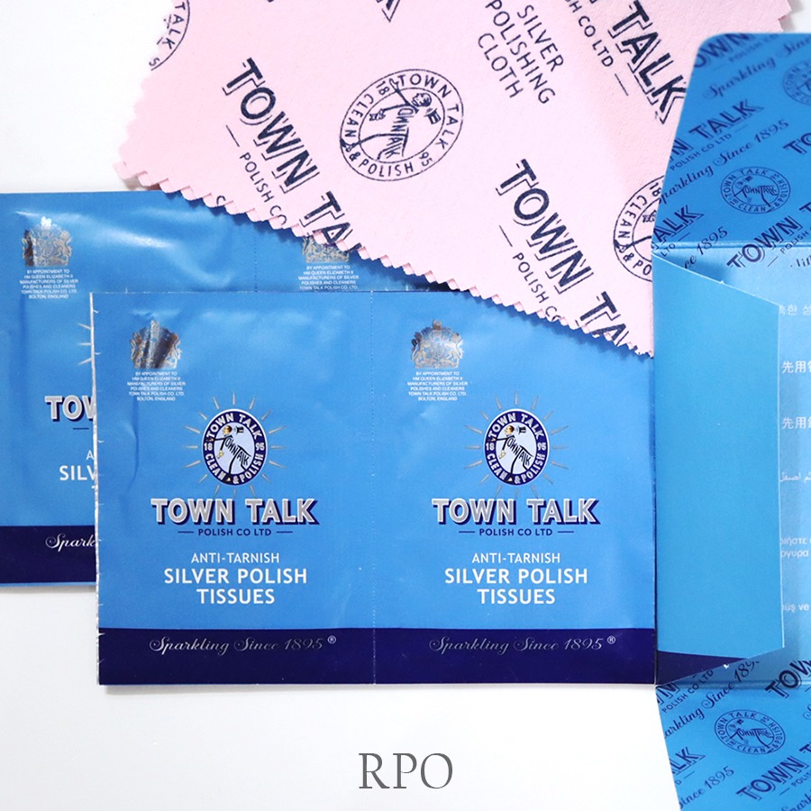 英國 Town Talk 拭銀布KIT 【銀器專用KIT保養組】 拭銀布+清潔藥片 純銀 銀飾品 去氧化擦拭布 拋光布-細節圖3