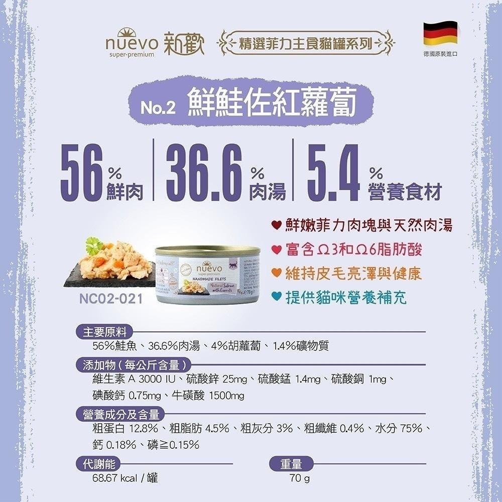 ~Petroyal~ 新歡 nuevo 德國罐 精選菲力貓罐 貓咪主食罐 貓主食 貓罐 貓罐頭 70g 新歡主食罐-細節圖7