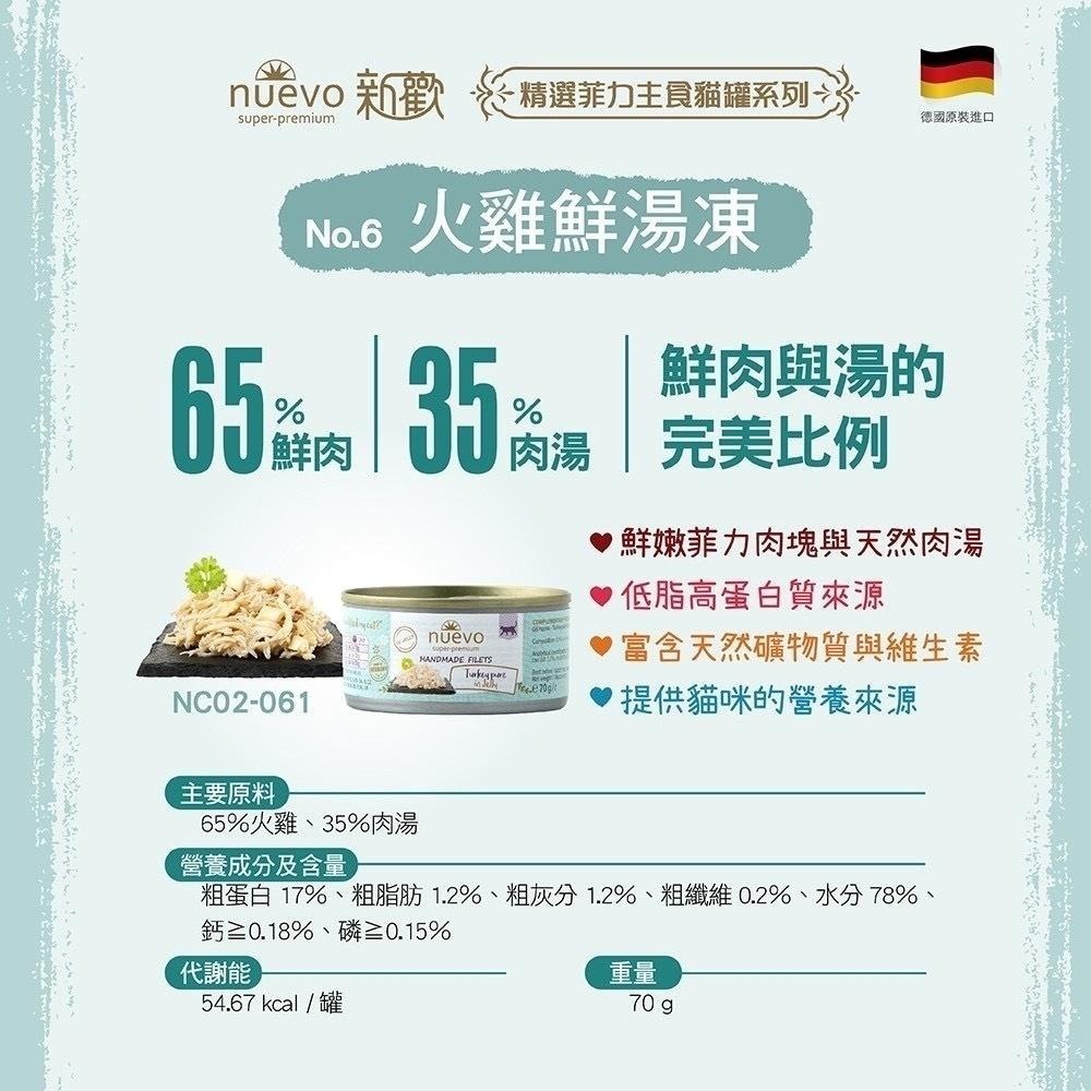~Petroyal~ 新歡 nuevo 德國罐 精選菲力貓罐 貓咪主食罐 貓主食 貓罐 貓罐頭 70g 新歡主食罐 整箱-細節圖3