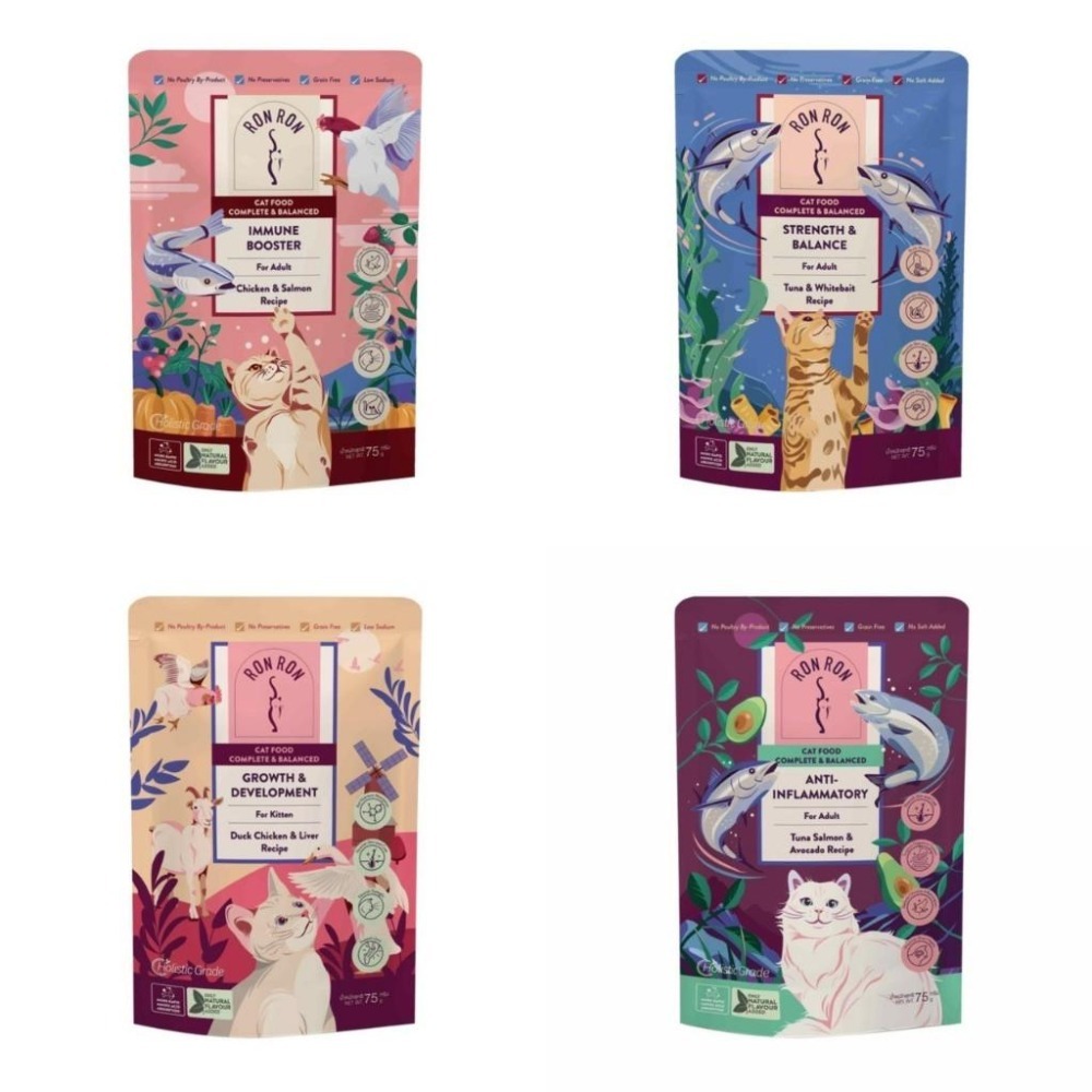 ~Petroyal~ RONRON虎嚕 高含肉量機能主食餐包 貓用餐包/幼貓餐包/主食罐/貓飼料/貓糧/濕糧 虎嚕 整箱-細節圖2