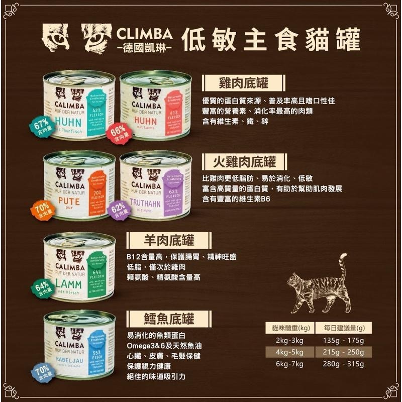 ~Petroyal~ CALIMBA 德國 凱琳 無穀主食貓罐 200g 貓主食罐 6種口味 貓罐頭 單罐 火雞 羊肉-細節圖9