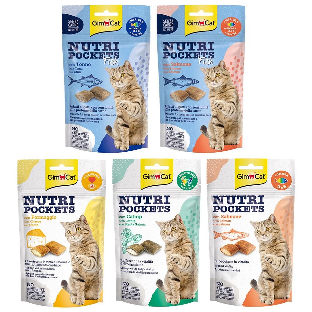 ~Petroyal~ 竣寶 Gimcat 顧眼護心起司牛磺酸 護毛鮭魚 潔牙薄荷維他命餡餅60g gimpet 貓零食-細節圖2