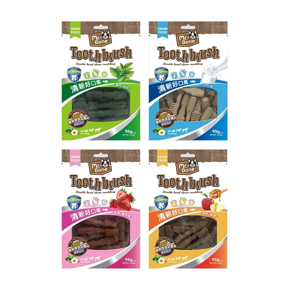 ~Petroyal~ Mr.Bone 多效潔牙骨 潔牙骨 雙刷頭造型 狗零食單支 95g 360g Mr Bone-細節圖2