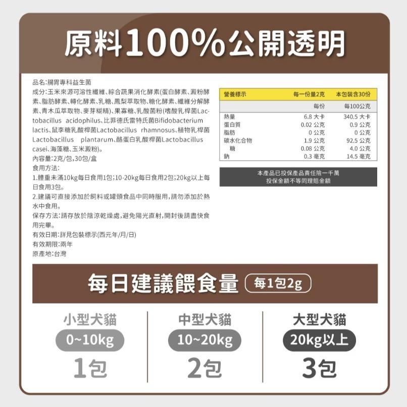~Petroyal~ 【毛孩時代】犬貓適用-貓狗腸胃專科益生菌<30包/盒>寵物益生菌-貓咪狗狗腸胃保健食品+30億益菌-細節圖9