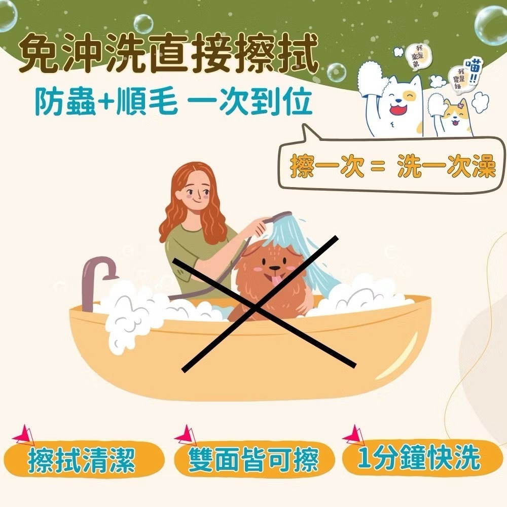 ~Petroyal~ 寶兒樂 寵物擦澡手套(濕式) 12抽/包 犬貓適用 寵物濕紙巾手套濕巾 寵物清潔 手套濕巾-細節圖4