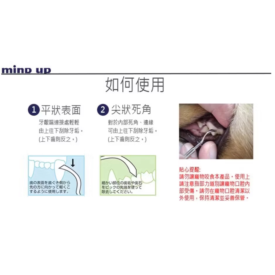~Petroyal~ Mind up 貓咪專業去除齒垢工具(平頭/尖頭) Alpha  Beta 日本製 貓牙刷 刷牙-細節圖3