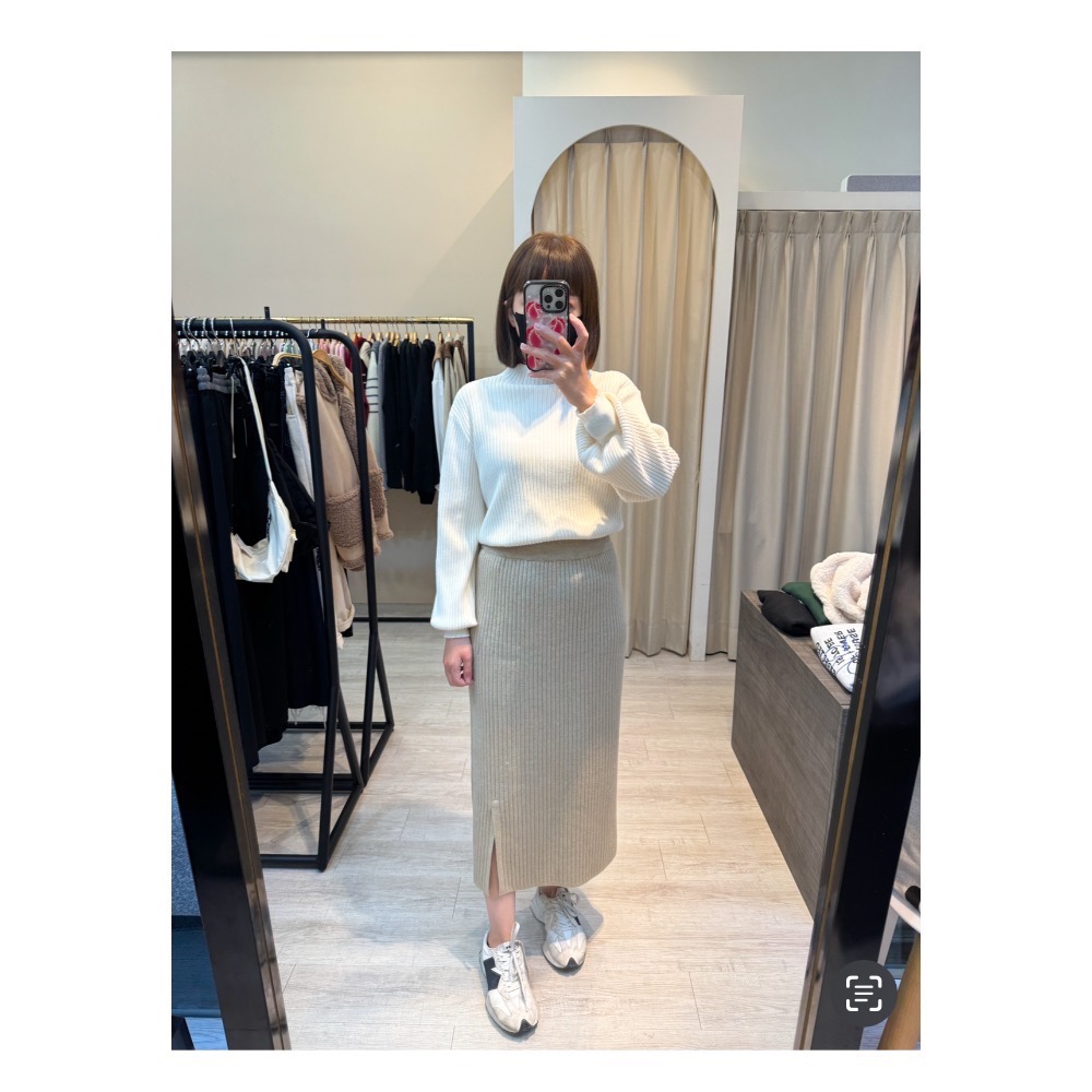 下開叉坑條針織裙-細節圖8