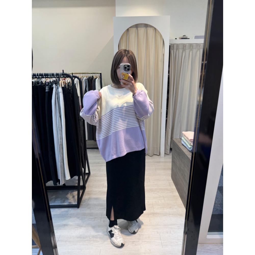 下開叉坑條針織裙-細節圖10