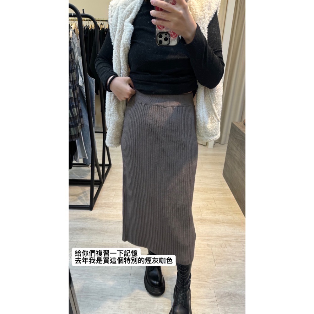 下開叉坑條針織裙-規格圖11