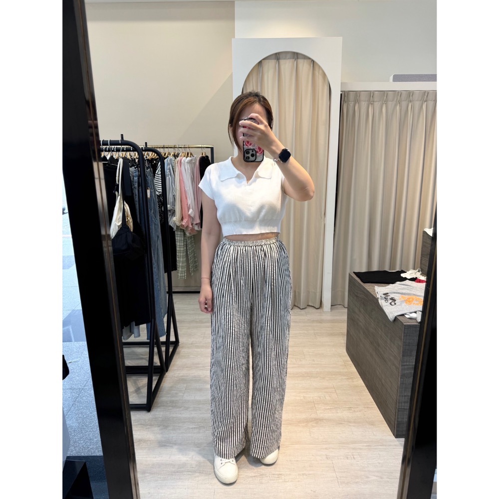 襯衫領短版針織衫-細節圖3