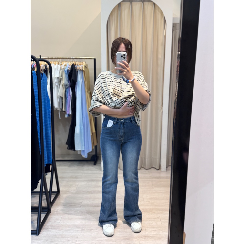 🇰🇷天絲刷色彈性喇叭褲-細節圖4
